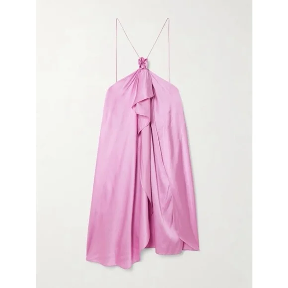 Acne Studios Women’s Size EU 40 US 8 Dumika Draped Satin Mini Dress Gala Party - Picture 3 of 11